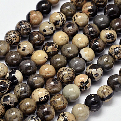 Round Natural Dendritic Jasper Beads Strands, Chohua Jasper, 8mm, Hole: 1mm, about 47pcs/strand, 15.4 inch(G-I176-07-8mm)