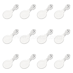 Transparent AS Plastic Pendant Blanks, Hair Findings, for DIY Hair Tie Accessories, Flat Round, Clear, 16x8x5.5mm, hole: 2mm, about 2000pcs/bag(FIND-CA0001-16)