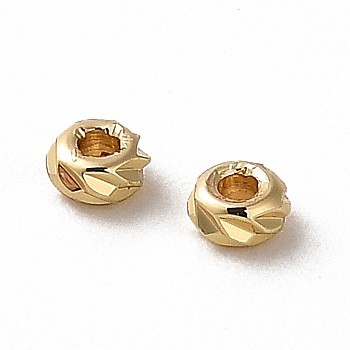 Rack Plating Brass Spacer Beads, Long-Lasting Plated, Rondelle, Real 18K Gold Plated, 3x1.5mm, Hole: 1.2mm