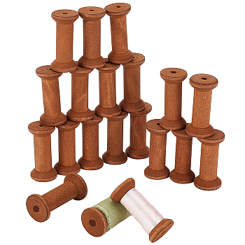 Wood Thread Bobbins, for Embroidery and Sewing Machines, Camel, 2.85x6cm