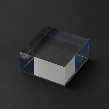 Square Transparent Acrylic Jewelry Display Pedestals, for Small Jewelry, Cosmetic Showing, Clear, 4x4x2cm