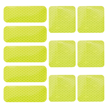 Gorgecraft Waterproof Coated Paper Stickers, Warning Stickers, Rectangle & Square, Yellow, 8x3x0.05cm, 2sets/bag
