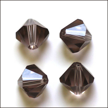 Imitation Austrian Crystal Beads, Grade AAA, Faceted, Bicone, Dark Gray, 8x8mm, Hole: 0.9~1mm