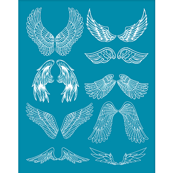 Silk Screen Printing Stencil, for Painting on Wood, DIY Decoration T-Shirt Fabric, Wing Pattern, 100x127mm