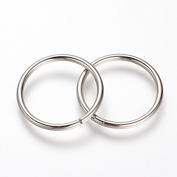 Tarnish Resistant 304 Stainless Steel Linking Rings, Stainless Steel Color, 25x2mm