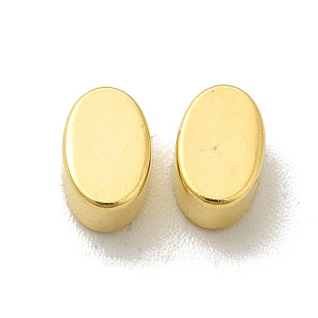 Brass Bead, Cadmium Free & Lead Free, Long-Lasting Plated, Oval, Real 24K Gold Plated, 6x4x3mm, Hole: 1mm