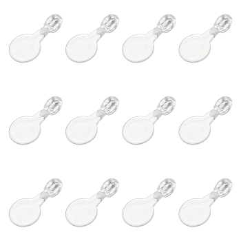 Transparent AS Plastic Pendant Blanks, Hair Findings, for DIY Hair Tie Accessories, Flat Round, Clear, 16x8x5.5mm, hole: 2mm, about 2000pcs/bag