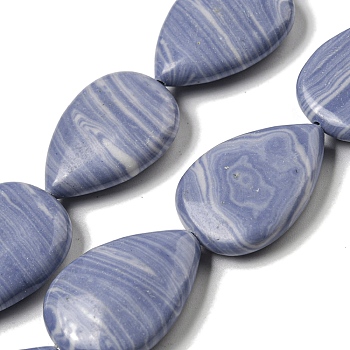 Synthetic Blue Lace Agate Beads Strands, Teardorp, 25x18~19x5mm, Hole: 1mm, about 16pcs/strand, 15.75''(40cm)