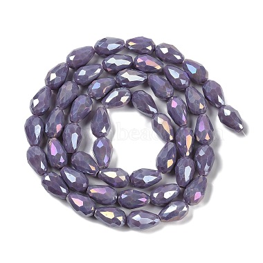 Opaque Solid Color Electroplate Glass Beads Strands(EGLA-N013-P8mm-B09)-2