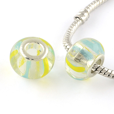 Rondelle Mixed Style Handmade Lampwork European Large Hole Beads(LPDL-R007)-2