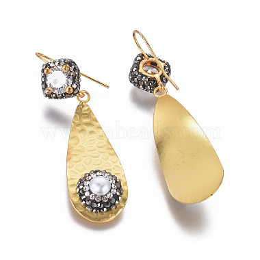 Natural Pearl Dangle Earrings(EJEW-F230-01MG)-2