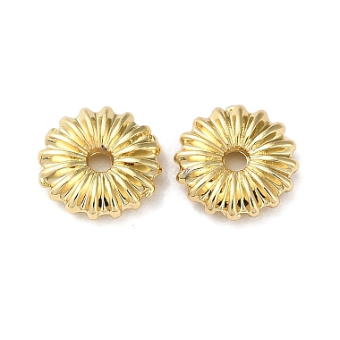 Real 18K Gold Plated Flower Brass Spacer Beads