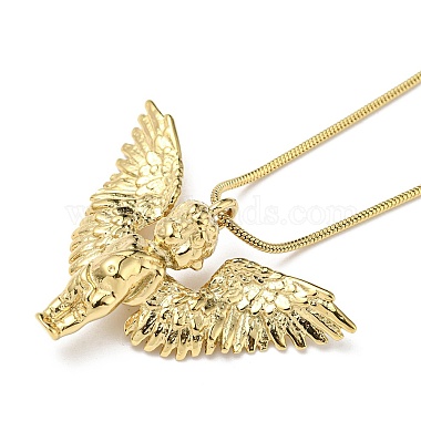 Ion Plating(IP) 304 Stainless Steel Angel Pendants Necklaces(NJEW-K259-01G)-2