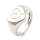Rack Plating Brass Heart Singet Adjustable Ring for Women(RJEW-E064-02P)-1