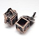 Carved Cube Rack Plating Brass Prayer Box Pendants(KK-L101-21)-2