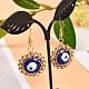 Evil Eye Flat Round Lampwork Dangle Earrings for Girl Women(X1-EJEW-JE04677)-2