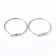 Platinum Color Brass Hoop Earrings(X-EC108-3NF)-1