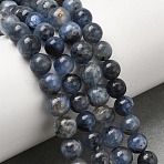 Natural Kyanite/Cyanite/Disthene Beads Strands, Round, 6~6.5mm, Hole: 0.8mm, about 62~63pcs/strand, 15~15.24''(38.1~38.7cm)(G-G272-A01-6mm)