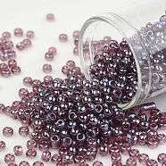 TOHO Round Seed Beads, Japanese Seed Beads, (110B) Transparent Luster Medium Amethyst, 8/0, 3mm, Hole: 1mm, about 1110pcs/50g(SEED-XTR08-0110B)