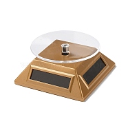 ABS Plastic 360 Degree Rotating Solar Power Battery Turntable Jewelry Display Stand, for Bracelet Necklace Watch Display, Gold, 10x10x4.4cm(ODIS-C010-01B)