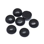 Natural Obsidian Cabochons, Half Round, 8x3.5mm(G-G788-B-05)