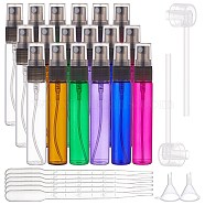 Glass Spray Bottles, with Fine Mist Sprayer & Dust Cap, 3ML Plastic Dropper & Funnel Hopper & Pump, Mixed Color, 9.5x1.6cm, Capacity: 10ml, 6 colors, 3pcs/color, 18pcs(MRMJ-BC0002-33)