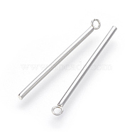 202 Stainless Steel Pendants, Bar, Stainless Steel Color, 33x1.5mm, Hole: 1.5mm(STAS-F186-03P-1.5x30mm)