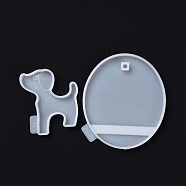 DIY Mobile Phone Holders Silicone Mold, Resin Casting Molds, For UV Resin, Epoxy Resin Jewelry Making, Dog, White, 72x60x8mm, Hole: 2mm(DIY-I081-12)