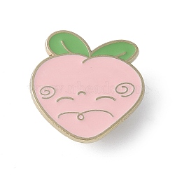 Cute Peach Enamel Pins, Zinc Alloy Brooches for Backpack Clothes, Lavender Blush, 31x29mm(JEWB-S041-01S-G)