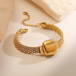 Brass Bracelet, Oval, Real 18K Gold Plated, Inner Diameter: 2 inch(5.2cm)(BJEW-C070-04G)