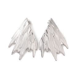 Non-Tarnish Wing 304 Stainless Steel Stud Earrings for Women, Stainless Steel Color, 57x37mm(EJEW-L272-018P)