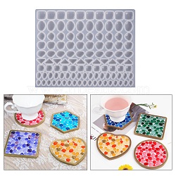 Silicone Molds, for DIY Mosaic Coasters, UV Resin & Epoxy Resin Craft Making, Mixed Shapes, White, 118x150x4.5mm, Inner Diameter: 7~15x4~12mm(DIY-F061-02)