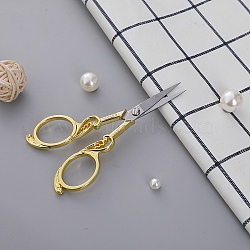 Stainless Steel Scissors, Embroidery Scissors, Sewing Scissors, with Zinc Alloy Handle, Heart, Golden, 110x48mm(PW23010596111)
