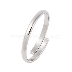 Non-Tarnish 304 Stainless Steel Plain Band Rings, Open Cuff Ring for Women, Stainless Steel Color, Inner Diameter: 18mm(STAS-S125-13P)
