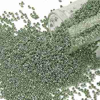 TOHO Round Seed Beads, Japanese Seed Beads, (PF560) PermaFinish Lime Green Metallic, 15/0, 1.5mm, Hole: 0.6mm, about 3000pcs/10g