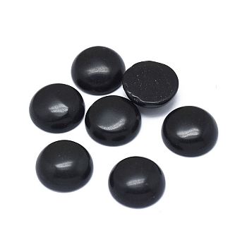 Natural Obsidian Cabochons, Half Round, 8x3.5mm