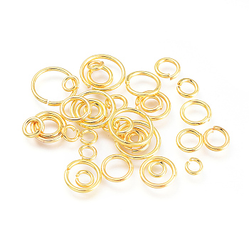 Brass Jump Rings, Open Jump Rings, Golden, 4~10x0.8~1mm, Inner Diameter: 2.4~8mm