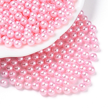 Imitation Pearl Acrylic Beads, No Hole, Round, Pink, 6mm, about 5000pcs/bag