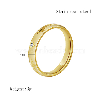 Arrow Pattern Stainless Steel Finger Ring for Women(HA9923-3)-5