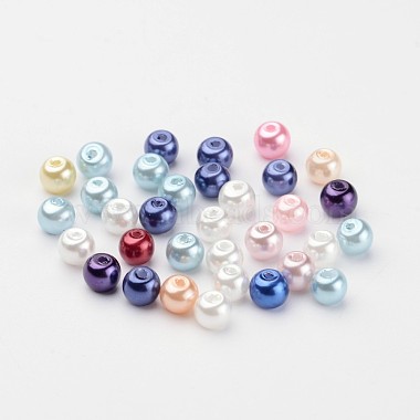 Dyed Glass Pearl Round Beads(X-HY-A002-4mm-M)-2