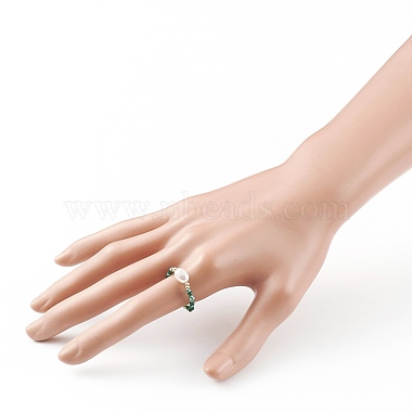Glass Beads Stretch Rings(RJEW-JR00314)-4