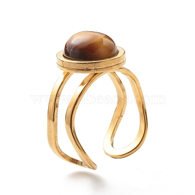 Natural & Synthetic Mixed Gemstones Cuff Ring(RJEW-JR00366)-2