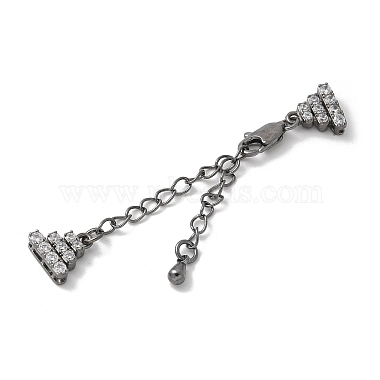 Black Clear Triangle Brass+Cubic Zirconia Chain Extender