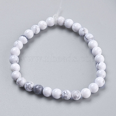 Chapelets de perles en howlite naturelle(TURQ-G091-6mm)-2
