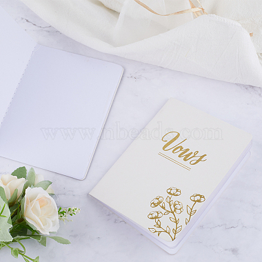 Imitation Leather Wedding Guestbooks Notepad with Gold Foil(AJEW-WH0348-157)-4