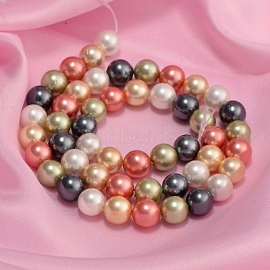Shell Pearl Colorful Beads Strands(BSHE-F013-14M-8mm)-3