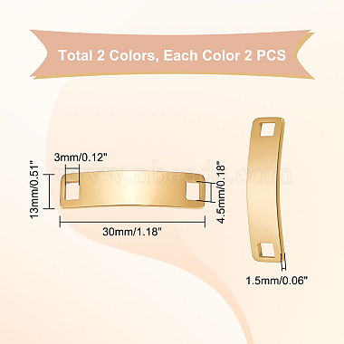 4Pcs 2 Colors 304 Stainless Steel Shoelace Charms(STAS-UN0050-21)-3