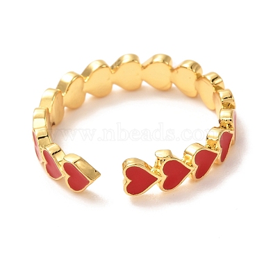 Heart Golden Cuff Rings for Valentine's Day(KK-G404-12)-3