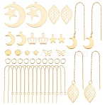 DIY Earring Making Kit, Including 304 Stainless Steel Ear Threads & Pendants & Jump Rings, Golden, Pendants: 16Pcs/box(STAS-DC0002-60)