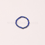 Adjustable Natural Lapis Lazuli Bead Finger Rings, Stretch Rings, Inner Diameter: 16.2~16.6mm(FS-WGFFDB9-14)